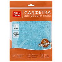 Тряпка для мытья пола OfficeClean "Премиум", голубая, микрофибра, 70*80см, индивид. упаковка