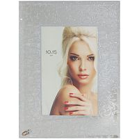 Фоторамка стеклянная 10*15см OfficeSpace "Узоры", серебро