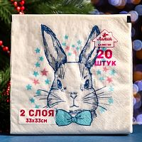 Салфетки бумажные 2сл 20шт ЛИЛИЯ Зайчик 33*33см