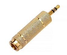 Аудио переходник Cablexpert A-35M-63F,  Jack3.5(M) на Jack6.3(F) стерео, цвет золотой, пакет