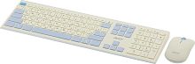 Клавиатура + мышь Acer OCC205 клав:белый/голубой мышь:белый/голубой USB беспроводная slim Multimedia