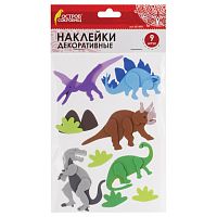 Наклейки из EVA ДИНОЗАВРЫ, 9шт., ассорти, ОСТРОВ СОКРОВИЩ, 661469